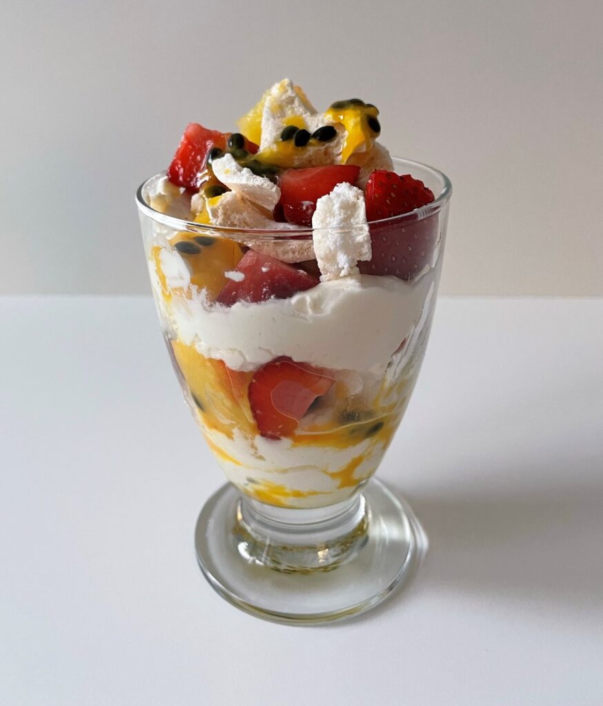 Low FODMAP Passionfruit and pineapple sundae