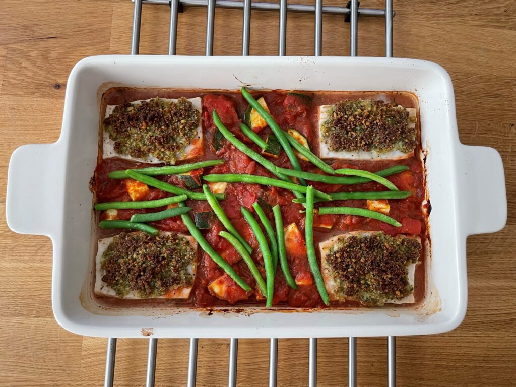 Low FODMAP Cod traybake